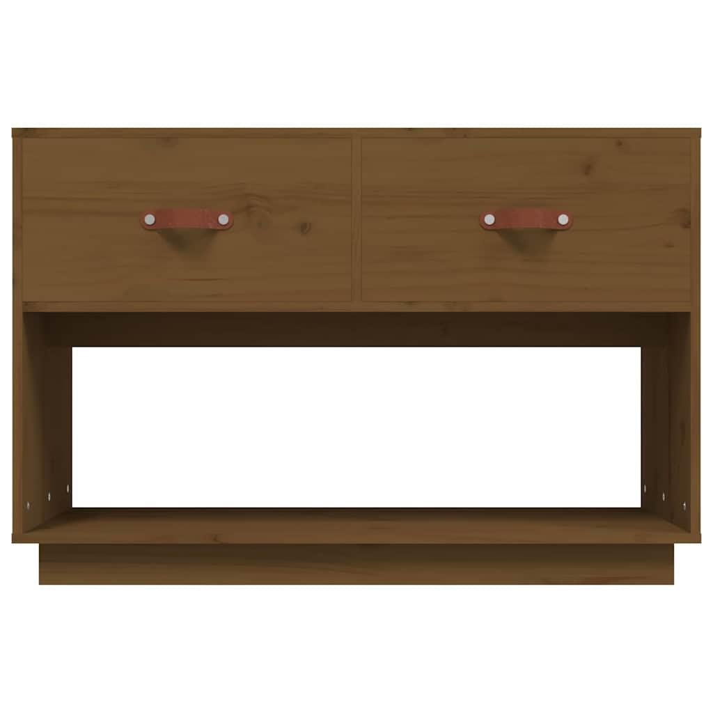 Meuble TV en pin massif marron miel 90 x 40 x 60 cm