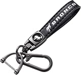 Lianxiaw Leather Car Keychain Set for Ford bronco Men's and Women's Family Presents Keychain Keyring