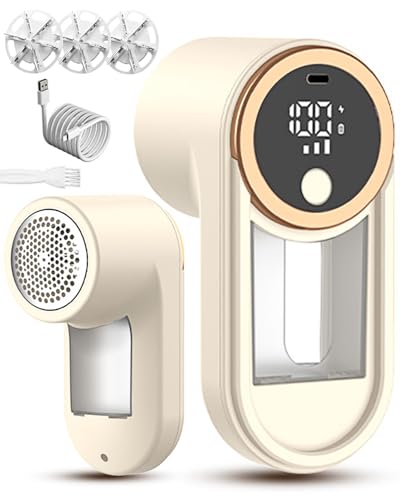 Catálogo de Quitapelusas los más solicitados. 46 VOURTM Quitapelusas Eléctrico para Ropa Recargable con Pantalla LED, 3 Velocidades Ajustables y 6 Cuchillas Ultra Afiladas, Incluye Cepillo y 3 Repuestos, para...