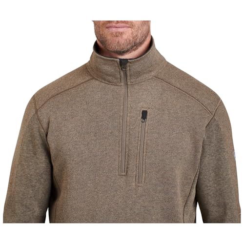 Kuhl Men's Interceptr 1/4 Zip Fleece Jacket in Oatmeal Size Medium | Polyester4