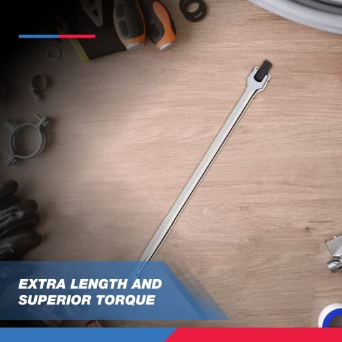 Neiko 00200A 1/2" Drive Extension Breaker Bar | 15" Length | Rotating Flex Head | Cr-V Steel #TOP4