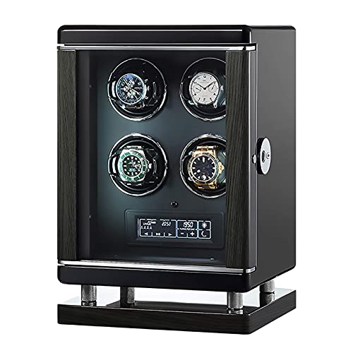FENOKD Watch Winders Luxury Smart Watch Winder Automatic Mechanical Watch Motor Shaker Storage Box with Fingerprint Unlock (A 2 Slots)
