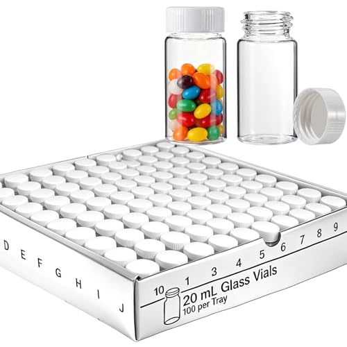 Gdncbm 20 mL �K���X�o�C�A�� �X�N�����[�L���b�v�t���A24-400�X���b�h�AUSP �^�C�vI �z�E�P�C�_�K���X�{�g�� PP�L���b�v&PE���C�i�[�t���A�R��h�~�A�Ⓚ�\�A100�p�b�N