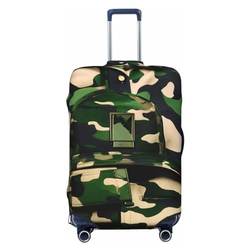 Green Army Digital Camouflage Print Luggage Suitcase Cover Protector Luggage Washable Covers With Concealed Zipper