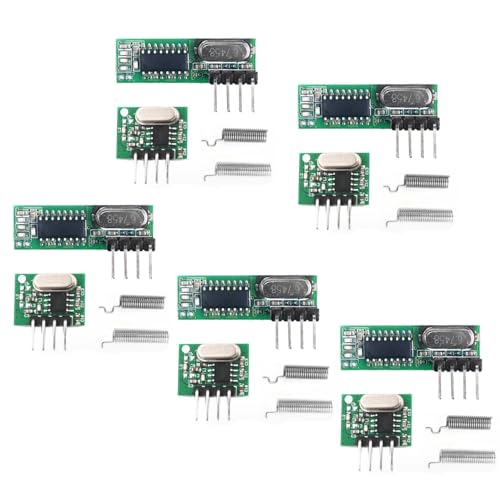 5 PCS 433mhz Wireless RF Transmitter and Receiver with Antenna Ask Remote Control Module DIY Kit for Arduino
