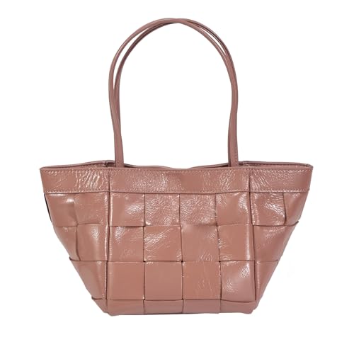 Woven Pattern Leather Handbags Stylish Leather Shoulder Purse Handbags Top Handle Bags Genuine Leather Handbags2