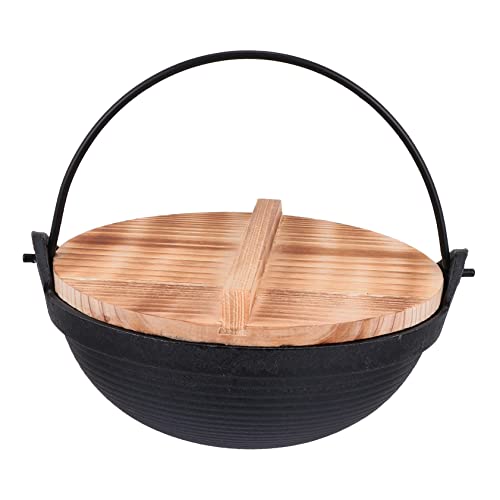 Unomor Cast Outdoor Cooking Pot Hanging Pot Multifunctional Stockpot for Camping Kettle Non-stick Surface Easy to Clean