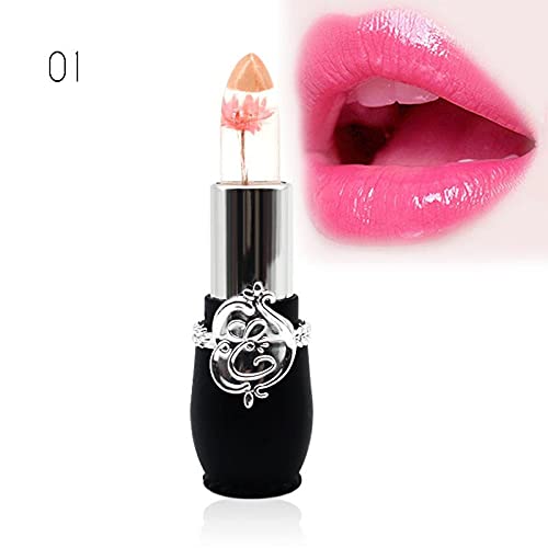 Miniatura 2 de Juego de 6 bálsamos labiales de regalo para la humedad, juego de cuidado de labios con flores secas, jalea de flores mágicas, cambio de color