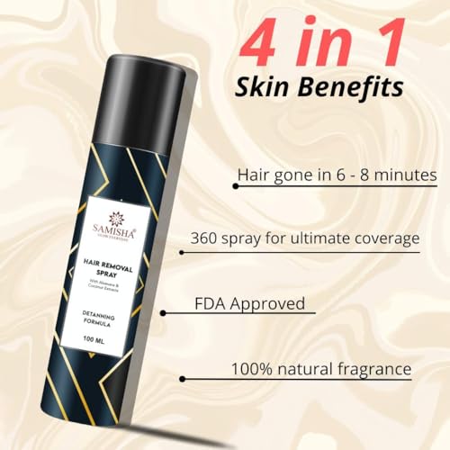 Image of Hair Removal Spray for Woman - Painless Hair Remover Spray for Legs, Arms, Underarms & Bikini Line | Fast-Acting Hair Removal Spray for Smooth, Salon-Like Skin at Home, All Skin Types, 100ml