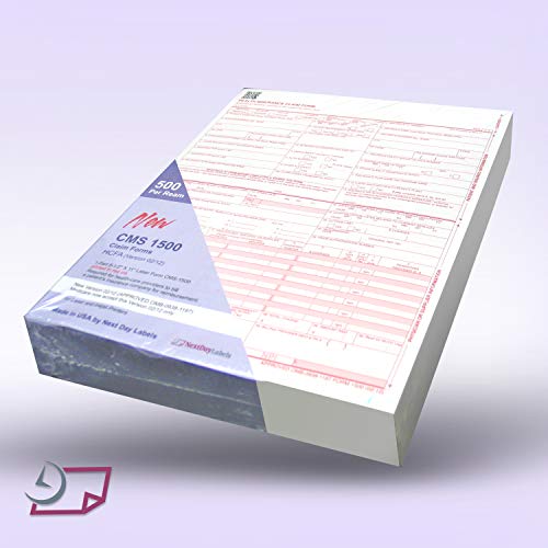 Cms 1500 / Hcfa 1500 Insurance Claim Forms - Laser/Ink-Jet Compatible (New Version 02/12) Letter Size 8-12" X 11" 500 Sheets Per Ream #TOP1