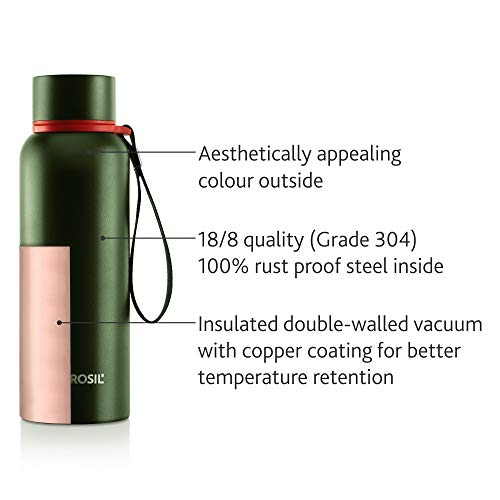 Image of Borosil - Stainless Steel Hydra Trek - Vacuum Insulated Flask Water Bottle, 500 ML, Green & Stainless Steel Hydra Bolt Trans - Vacuum Insulated Flask Water Bottle, Blue, 1L