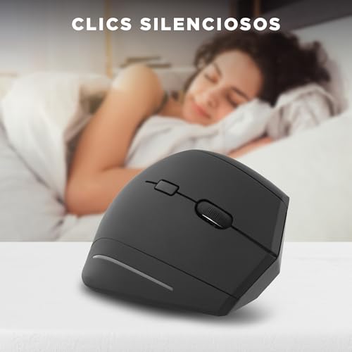 T'nB Moreno - Ratón inalámbrico ergonómico vertical, doble conexión por Bluetooth y radiofrecuencia, alivia el puño, ideal para uso profesional y teletrabajo, color negro - imagen 7