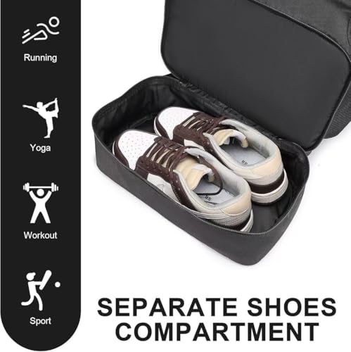 seyfocnia Gym Backpack for Men, Waterproof Sports Backpacks With Shoe Compartment Lightweight Workout Trainning Back Pack Casual Travel Daypack-Black - Image 4