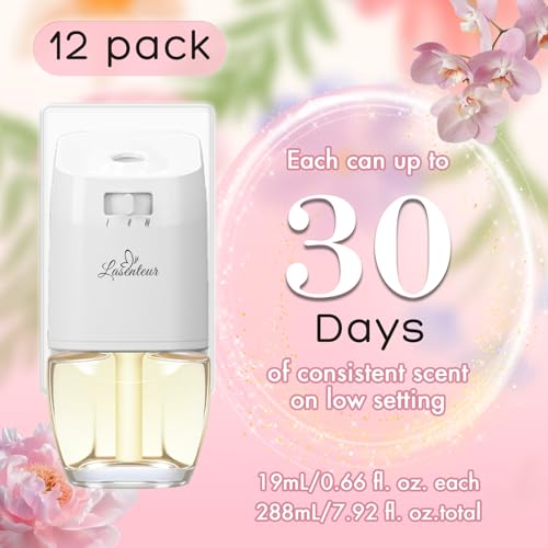 Image of Plug Ins Air Fresheners Refills, Summer Scents Wall Plug in Refill, 12ct | Peony, Jasmine, Orchid, Lilac, Compatible with Air Wick & Glade, Scented Oil Refills for Home, Bathroom, Bedroom, Office