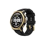 Amazfit T-Rex 3 Pro 44mm スマートウォッチ 登山 トレイルランニング ヤマレコ ヤマップ G5チタン合金 サファイアガラス スピーカー内蔵 フラッシュライト iPhone Android対応 GPS 6衛星 ミリタリー 3種類オフラインマップ ナビゲーション ルートインポート 10ATM防水 AIによる音声操作 (ブラックゴールド)