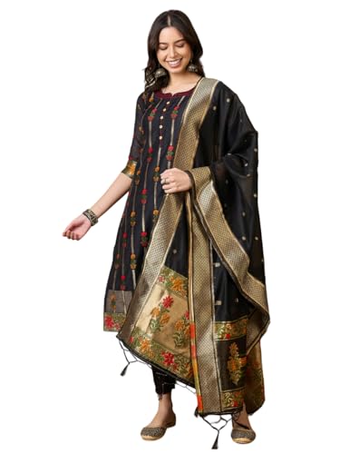 Image of arriva fab Women's Embroidery Kurta Set With Duppata