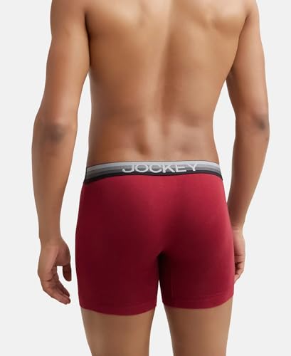 Image of Jockey ZN03 Men's Super Combed Cotton Elastane Stretch Solid Boxer Brief with Ultrasoft Waistband