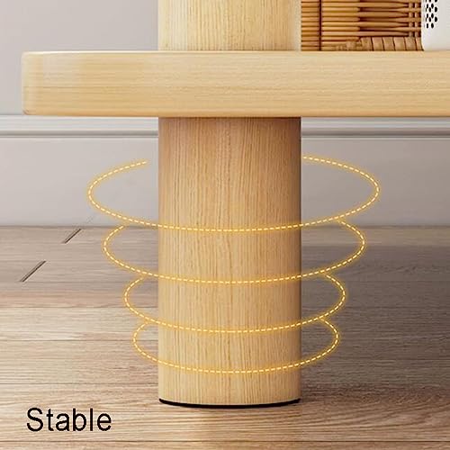 Table double en bois avec étagère de chevet robuste couleur chêne - 6