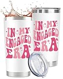 Engagement Gifts for Her: in My Engaged Era Tumbler – Perfect Bride Gifts & Engagement Presents for Couples – Stainless Steel Travel Cup with Handle