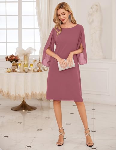Image of GRACE KARIN Womens Formal Wedding Guest Dress 2026 Chiffon Cocktail Dress Mother of the Bride Dresses Midi Fashion Clothing