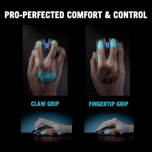 ASUS ROG Harpe II Ace Gaming Esports sans Fil 48 g symétrique capteur Optique AimPoint Pro 42K interrupteurs optiques sondage 8K 5 Boutons programmables conçue pour Jeux FPS - vue 6