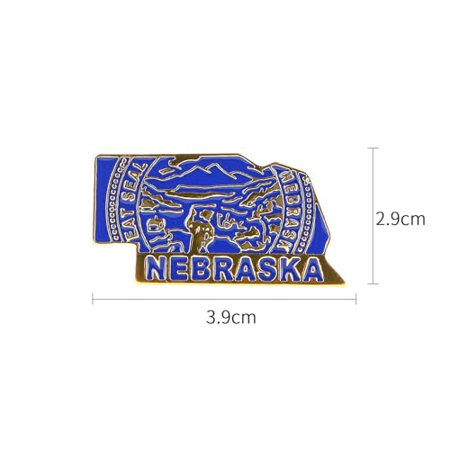 Image of State Shaped Map Lapel Metal Pin Enamel Brooch Keepsake Beautifully Designed for Backpack Hat