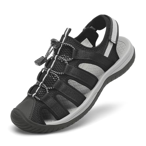 Image of Dannto Women's Sport Sandals Close Toe Mesh Hiking Outdoor Athletic Walking Casual Sandals Water Shoes