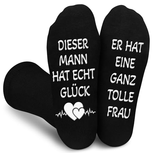 Obidodi Geschenk Socken für Pärchen, Hochzeitstag Geschenke für Männer Partner 43-46, Socken für Freundin Jahrestag Valentinstag Geburtstagsgeschenk