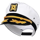 Captain's Yacht Sailors Hat Snapback Adjustable Sea Cap Navy Costume Accessory (1 Pc)