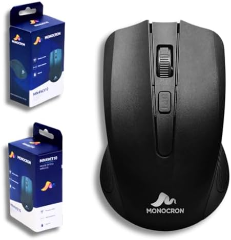 Mouse Sem Fio Wireless 2.4Ghz • Preto • 4 Botões • 1000 DPI • Mon...