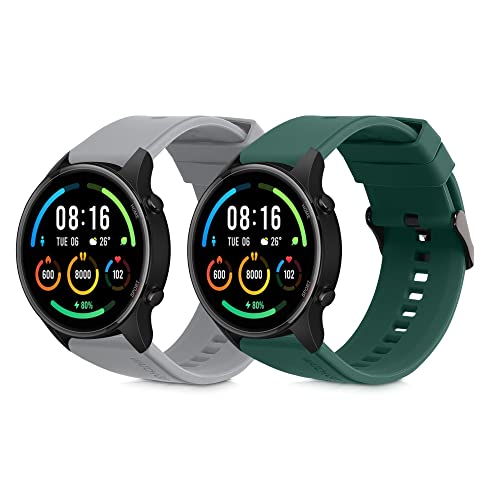 kwmobile Pulsera compatible con Xiaomi Watch S4/S4 Sport/S3/S2/Watch S1 Active/Redmi Watch 5 Active correa   2x Correas de silicona flexible   Tamaño ajustable