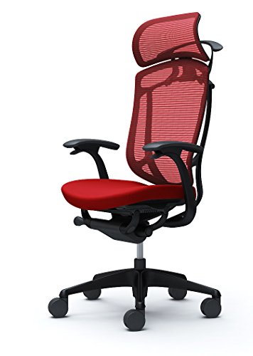 オカムラ オフィスチェア コンテッサ セコンダ 固定肘 エクストラハイバック 座:クッション レッド CC48MR-FPC9