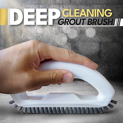 Grout Cleaner Scrubber Brush With Stiff Angled Bristles, 3-In-1 Grout Cleaning Brush Set To Deep Clean Tile, Kitchen, Scrub Bathroom, Shower - 4Pc Home Detail And Grout Cleaning Brush For Your Floor #TOP1