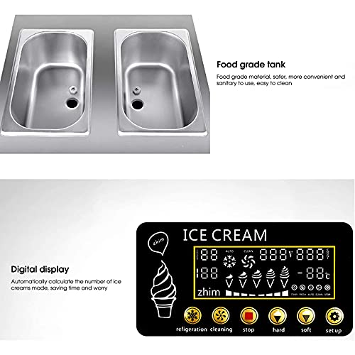 Kommerzielle Eismaschine, Softeisherstellung Joghurtkegel-Digitalanzeigemaschine Mit 3 Geschmacksrichtungen Desktop… – Bild 4