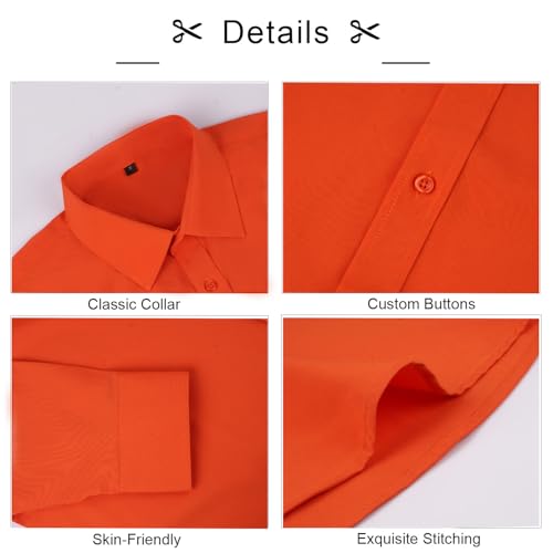 Image of Alizeal Mens 3 Pcs Long Sleeve Shirts Set | Pocket Square Necktie Perfect for Weddings Business Daily Wear