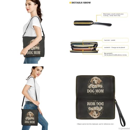 Image of Bucket Crossbody Bag Set for Women Lady, Leather Purse and Wallet Set Large Bucket Bag with Wallet