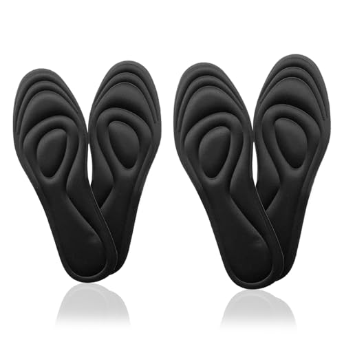 Image of 1 Pair Memory Foam Shoe Insoles - Best Replacement Inserts for Shock Absorption, Arch Support, Cushioning - Soft Comfortable Sports Insoles (2 Pair)