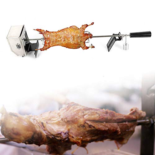 NICECHOOSE BBQ Rotisserie Kit, Heavy Duty Stainless Steel Universal Complete Grill Rotisserie Roaster Electric Motor Set for BBQ Spit Rod Meat Forks - US Shipping
