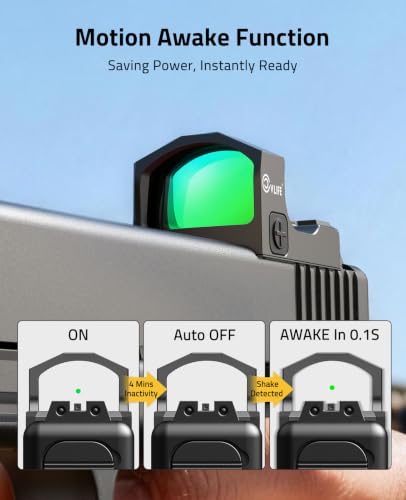 CVLIFE WolfCloak Motion Awake Green Dot Sight for RMR Footprint, 2MOA Dot - image 2