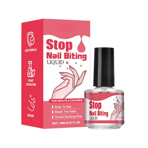 Lesunbak Prevención de morderse las uñas, esmalte de uñas sin morder | Esmalte de uñas antimordeduras de 10 ml | Deje de morderse las uñas, solución para detener la morderse las uñas, segura y