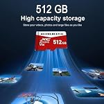 512GB Micro SD Card with Adapter, TF Card Full HD, ALLINLUCKY Fast Speed Memory Card for Dash Cam/Tablet/Storage Phone/Camera/PC