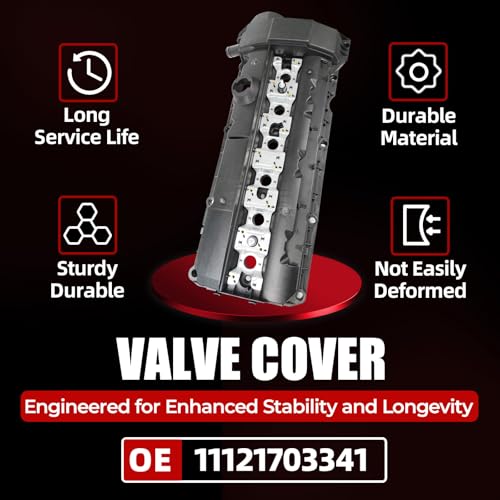 Image of MITZONE Valve Cover with Gasket Bolts Compatible with 1996-2000 BMW 328is 328i 323is 323i 528i Z3 M3
