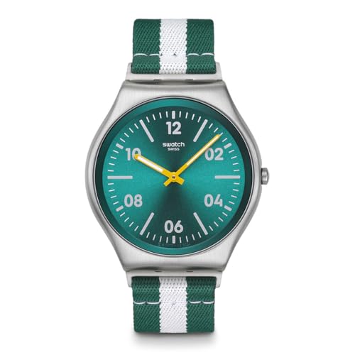Montre verte Swatch Casual Stripe SS07S149 boîtier acier brossé