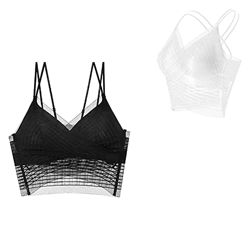 Shape Front X-Compress Lace Bralette BH,Criss Cross Back Lace BH FüR Frauen,Verstellbarer TräGer V-Ausschnitt BH,Freie GrößE Cover