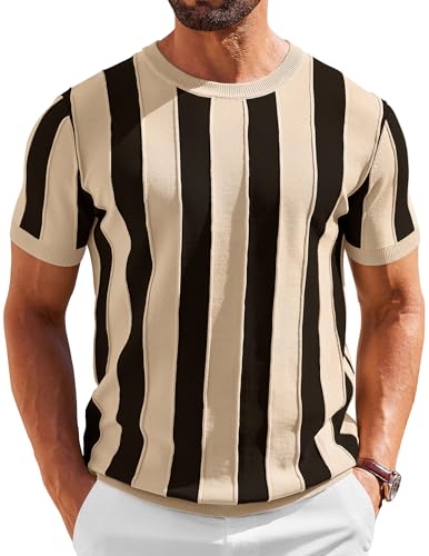 COOFANDY Shirts for Men Summer Casual Short Sleeve Sweater Dress T Shirts