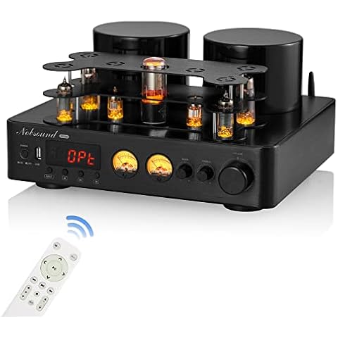 HiFi Bluetooth 5.0 Tube Power Amplifier Coax/Opt Integrated Audio Amp USB Player Cover