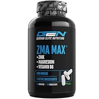 ZMA MAX - 180 Kapseln - Extra hochdosiert - Zink + Magnesium + Vitamin B6 - Premium: Mit 3 Magnesiumverbindungen - Laborgeprüft - Vegan