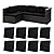 8Pcs Stretch Patio Cushion Covers Outdoor Cushion Covers,for Outdoor Couch Cushion Covers Replacement,Outdoor Sofa Covers Patio Slipcovers Couch Cover,Washable Furniture Cover (Black, Cover Only)