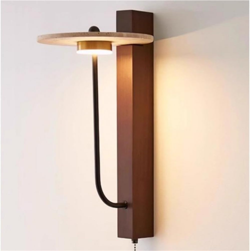 Lampe murale en travertin jaune pour ambiance cosy de chambre