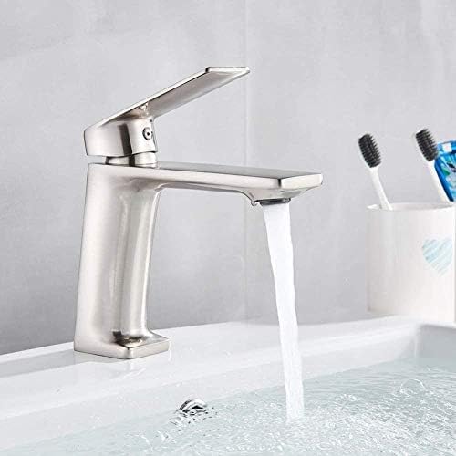 Robinet de cuisine mitigeur évier nickel brossé chaud-froid grue monotrou
